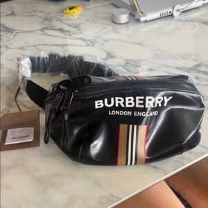 Burberry Black and Beige Belt Bag